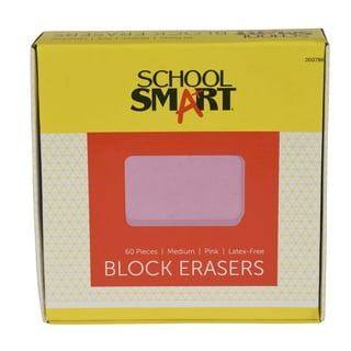 School Smart Pencil Tip Wedge Cap Eraser, Pink, Pack of 144 