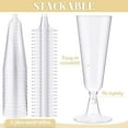 thumbnail image 2 of 150 Pcs Gold Plastic Champagne Flutes - Clear Disposable Crystal Wine Glasses for Wedding Toasting, Party Cocktail Cups, 2 of 13