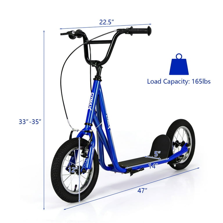 Free Shipping! Gymax Youth Kick Scooter Carbon Steel Frame 12 In