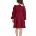 thumbnail image 3 of JUSLIO Dresses for Girls Cotton Long Sleeve Solid Winter Girls Dress Round Neck Casual Holiday Party Dresses, 3 of 4