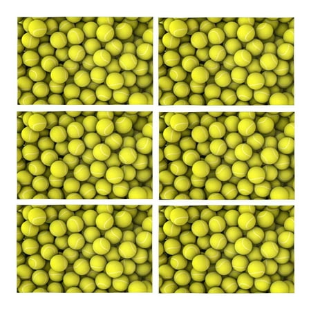 Mkhert Funny Sports Decor Tennis Balls Placemats Table Mats For
