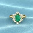 thumbnail image 2 of Mooneye 1.61 Ct Emerald Oval 925 Sterling Silver Gold Vermeil Women Engagement Ring, 2 of 7