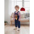 thumbnail image 4 of Spewahor Infant Baby Boys Girls Christmas Clothes Set 0 3 6 9 12 18 Months Stripe Print Long Sleeve Romper Gingerbread Man Embroidery Overall Pants and Hat 3Pcs Outfit, 4 of 9