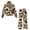 Brown Tie Dye Pattern, variant on Polyester Spandex Women Lounge Sets 2 Piece Outfits for Autumn Neighborhood Walking Weekend, Soft Wide Leg Travel Track Suits, Ice Cream Pattern