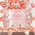thumbnail image 2 of Ballons Rose Golden Anniversaire pour Femmes Filles Bannière de Toile de Fond de Photo Joyeux Anniversaire Or Rose Ballons Confettis Happy Birthday Décoration de Fête Anniversaire, 2 of 7