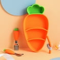 thumbnail image 3 of 1 Set Carrot Toddler Utensils Toddler Plate Spoon Fork Straw Feeding Supplies, 3 of 6