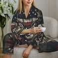 thumbnail image 6 of Pajama Sets for Women 2 Pcs, USA Flag Deer Art Button Down Long Sleeve Sleepwear Lounge PJ Sets, 6 of 6