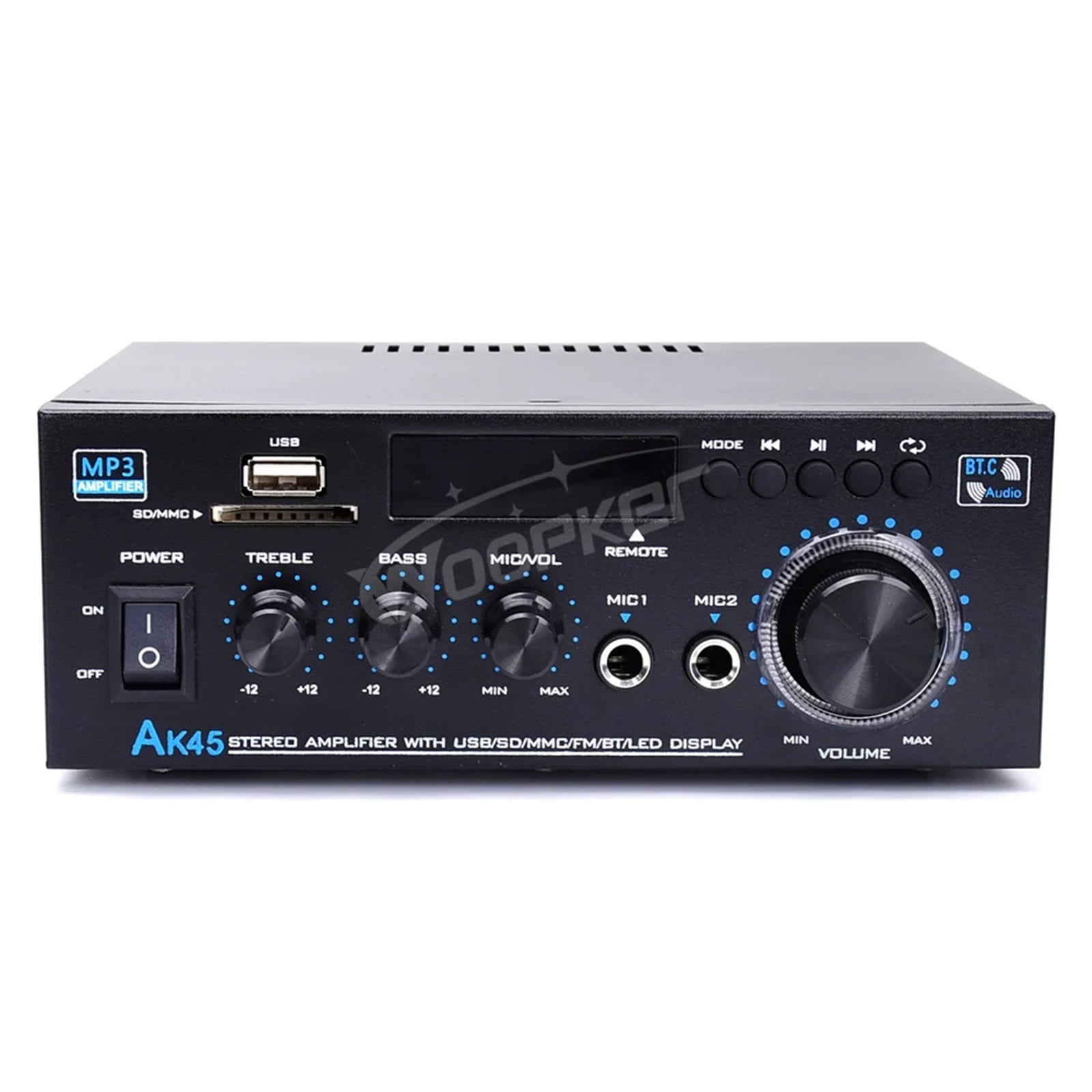 AK45 HiFi Digital Amplifier Max Power 90Wx2 Channel 2.0 Surround Sound AMP Speaker for Home Car ,Bass Treble Control