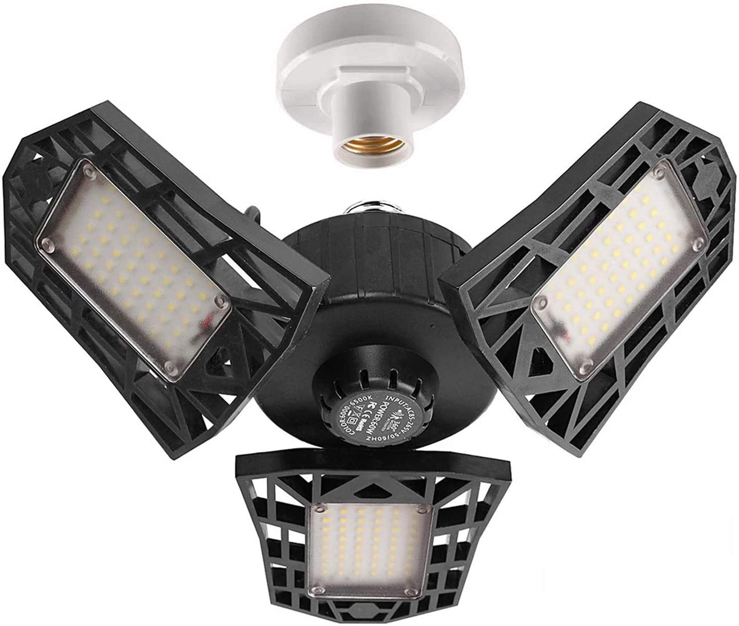 6500Lumens Adjustable Trilights Garage Ceiling LZHOME 2-PACK LED Garage Lights 