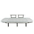 thumbnail image 3 of Grey Geometric Futon Couch, Mosaic of Pastel Rhombus Shapes Diamond Motifs Modern and Abstract, Daybed with Metal Frame Upholstered Sofa for Living Dorm, Loveseat, Pale Grey and White, by Ambesonne, 3 of 4