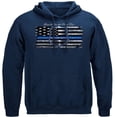 thumbnail image 4 of Police Blue Lives Matter T-shirt Navy Adult Unisex 100% Cotton Long Sleeve, 4 of 7