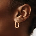 thumbnail image 3 of 14K Plated Rose Rhodium Hoop Earrings, 3 of 4