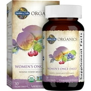 Garden of Life Organics Women's Once Daily Multi - 30 Tablets, Whole Food Multi with Iron, Biotin, Vegan Organic Vitamin for Womens Health, Energy Hair Skin & Nails