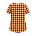 thumbnail image 7 of Xixinqiwan Women Tops,Women's Boho Short Sleeve Shirts Floral Work Blouses Dressy Casual Round Neck Loose Chiffon Flowy Tops T-shirts Orange M, 7 of 7