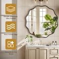 thumbnail image 6 of BEAUTYPEAK 36" Wavy Round Bathroom Mirror Wall Decor with Deep Frame, Black, 6 of 10