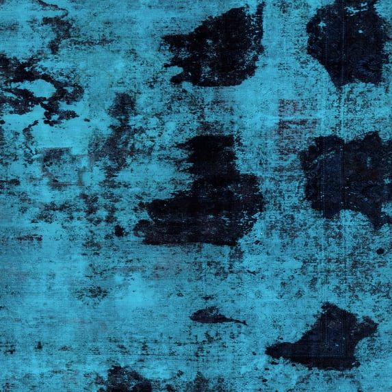 Ahgly Company Indoor Square Abstract Light Blue Modern Area Rugs, 3' Square