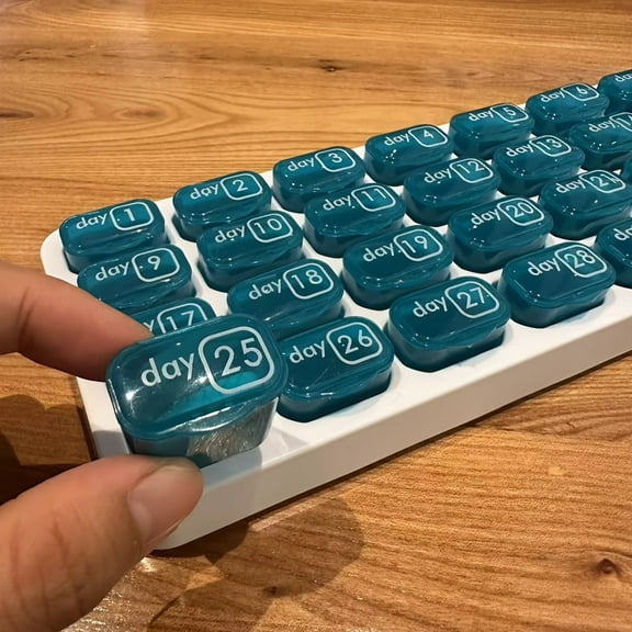 31 day monthly medicine organization， Am/Pm 31 pill box for storage of vitamins, medicines, and medication，fish oil，Portable Travel Pill Storage Box