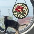 thumbnail image 3 of Colgante de Ventana con Vidrio Esmaltado Atrapasol AMDERVEN Rosa Roja, 3 of 6