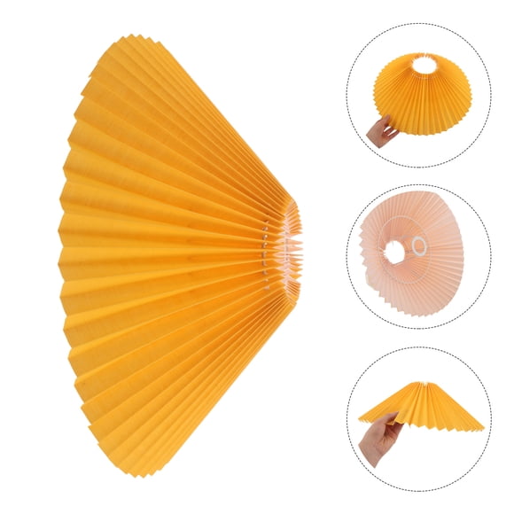 SHOWERORO Pantalla De Tela Plisada Para Colgante Con Moderno Color Amarillo