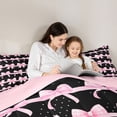 thumbnail image 4 of Erosebridal Cute Pink Bowknot Kids Twin Comforter Sets,Kawaii Princess Bow Bedding Set For Girls,Reversible pink,2-Piece, 4 of 7