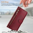 thumbnail image 6 of Dteck for Google Pixel 8A Case for Women, Crossbody Wallet Phone Case with Card Holder, PU Leather Magnetic Closure Flip Zipper Strap Wallet Phone Case,Winered, 6 of 8