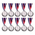 thumbnail image 3 of Premios Plata Con Cinta para El Cuello 2 Pulgadas Competiciones Deportivas (plata) 10 Uds., 3 of 5