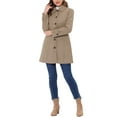 thumbnail image 2 of INSPIRE CHIC Women's Peter Pan Collar Single Breasted Winter Overcoat XL Solid Light Brown, 2 of 6