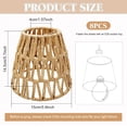thumbnail image 3 of GIXUSIL 2Pcs Rattan Lampshade Replacement, Small Boho Woven Cylinder Shape for Pendant Light, Ceiling Fan, Floor & Table Lamp,Brown, 3 of 7