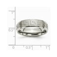 thumbnail image 4 of Bague Alliance pour Homme à Clé Grecque en Titane 6 mm, Polie Satinée, 4 of 5