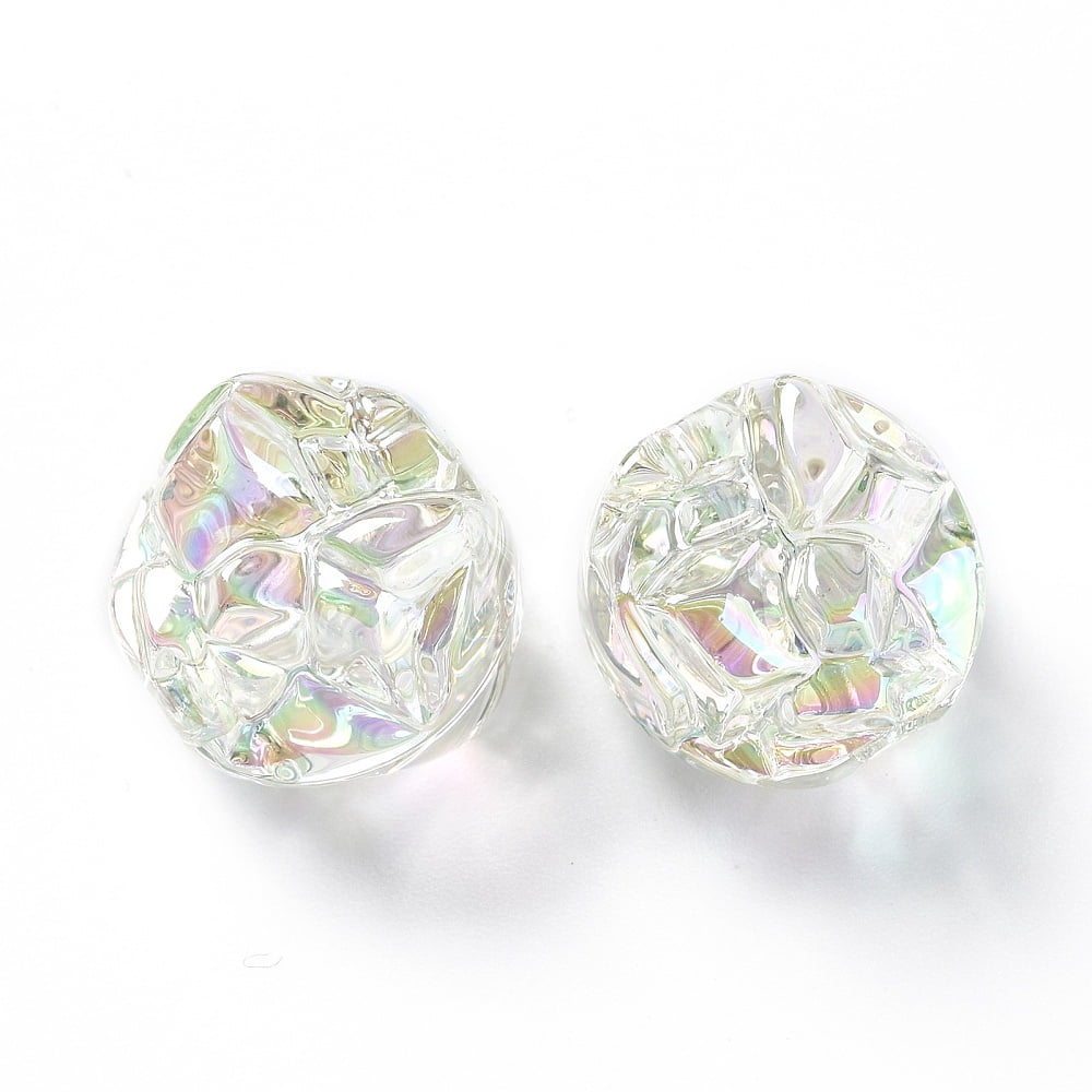 Rainbow Iridescent Acrylic Beads Flower Mixed Color 17x17x15.5mm Hole: 3.2mm