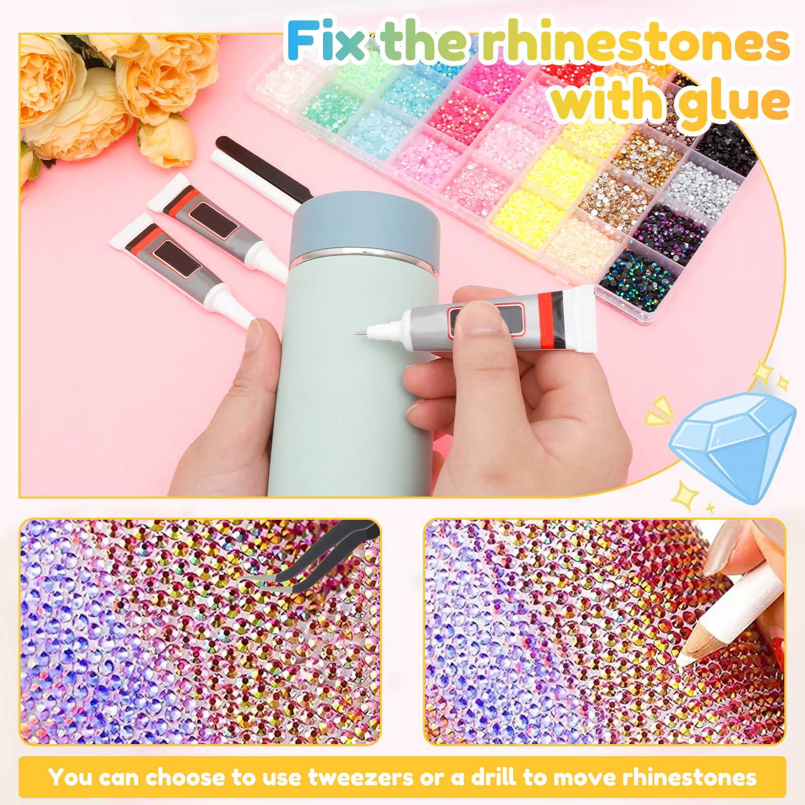 Resin Jelly Rhinestones for Crafting Bedazzling for Book Crafts Clothing Shoes Nail Art Makeup