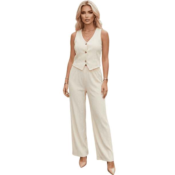 Conjunto de Mujer de Dos Piezas | Conjunto de Pantalón y blusa tipo Chaleco