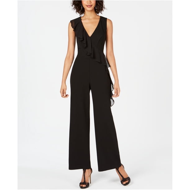 Mono con volantes Connected Apparel para mujer negro 10P