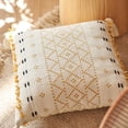 thumbnail image 4 of Throw Pillow Cover with Invisible Zipper de almohada tejidas suaves de decorativa simple Copetudo Funda de cojín Funda de cojín para Rejilla amarilla 18 × 18 pulgadas perfecl Fundas de almohada, 4 of 7