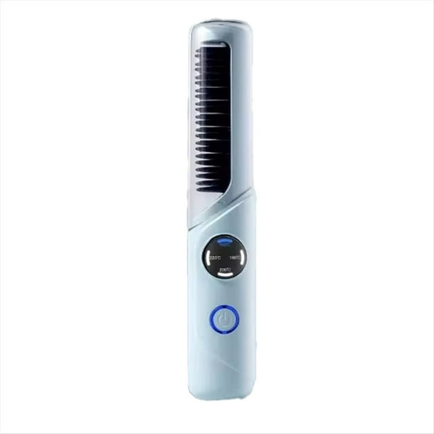 Peine Eléctrico para Alisar el Cabello, Recargable, Portátil, con Iones Negativos, Antiescaldamiento, para Viajes en Casa.