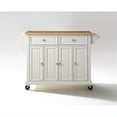thumbnail image 3 of Kingfisher Lane Natural Wood Top Kitchen Cart in White, 3 of 5