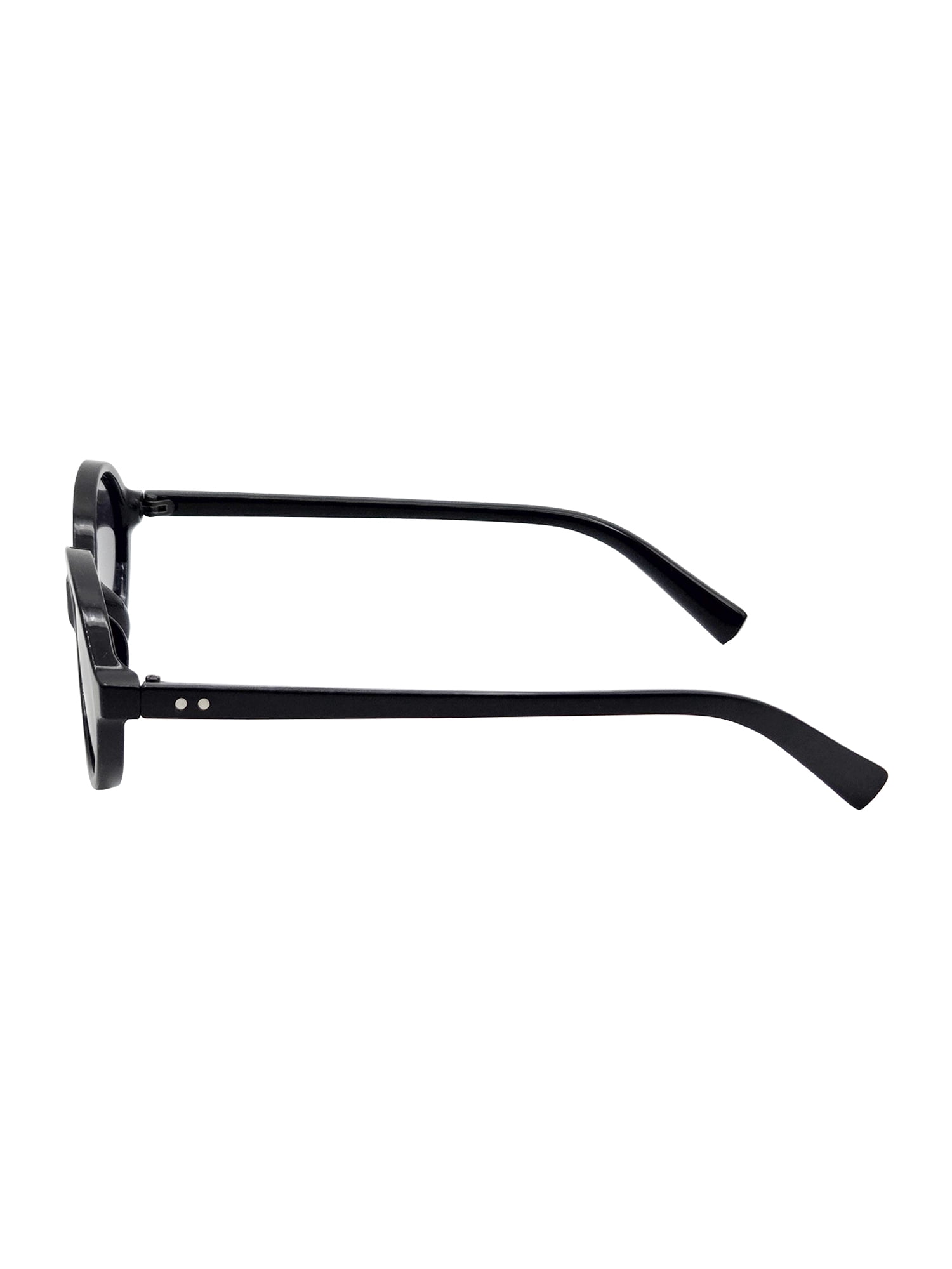 Juniors Plastic Slim Oval Black Frame Smoke Lens Sunglasses