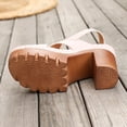 thumbnail image 5 of Women's Plus Size Roman Strap Chunky Heel Sandals, Buckle Detail Platform High Heel Summer Shoes, Stylish and Comfortable for Parties, Dates and Casual Wear Pink 43, 5 of 9