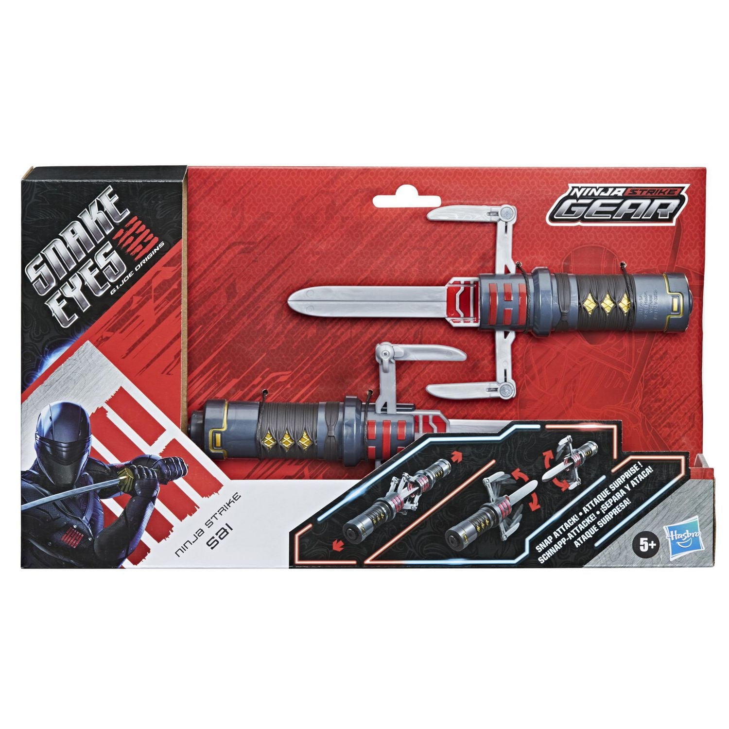 Snake Eyes: G.I. Joe Origins Ninja Strike Gear Ninja Strike Sai with Snap Attack Action Feature, Roleplay Toys for Kids Ages 5 and Up