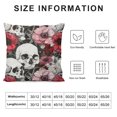 thumbnail image 5 of Orinice Skulls Flowers Gothic Art Graphic Decorative Throw Pillow Cover for Home Couch Living Room Bed Sofa - 1PC 12x12in, 5 of 5