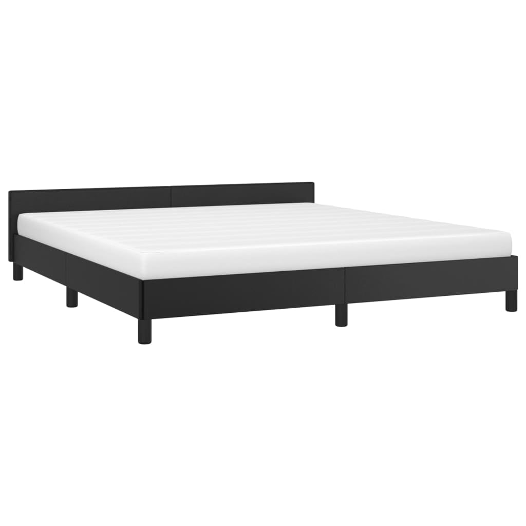 vidaXL Bed Frame with Headboard Platform Bed Base for Bedroom Faux