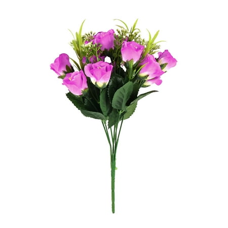 Pink Flower Shape - Home Wedding Garden Plastic Artificial Flower Floral Bouquet Decoration White
