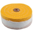 thumbnail image 3 of 5Pcs 6 Inch Buffing Polishing Wheels for Bench Grinder with Polishing Compounds Kit, White and Yellow, 3 of 7