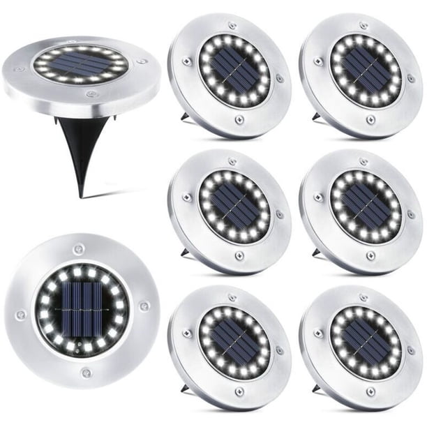 16 LED Solar Outdoor Lights - 8 Pack Waterproof Garden Spotlights for Pathway, Terrace, Lawn, Compatible with Philips