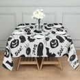 thumbnail image 3 of Halloween Black Ghosts Bats and Pumpkins Square Tablecloth,Waterproof Square Table Cover,Wipeable Spillproof Washable Table Cover for Home Kitchen Party Decor 52"x52"(132x132cm), 3 of 6