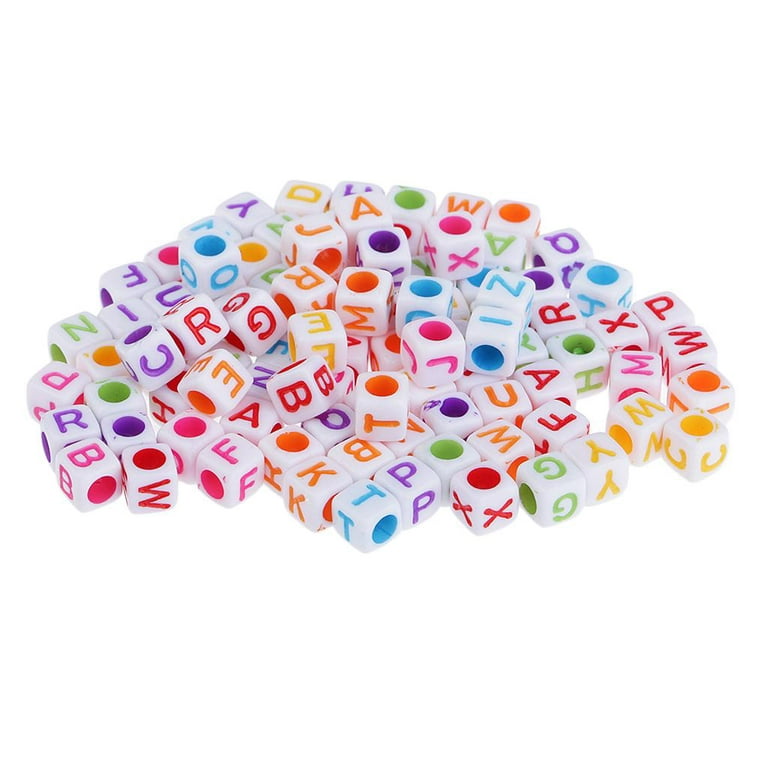 100pcs 6mm Mixed Square Alphabet Letter Beads Charms Bracelet Necklace For  Jewelry Making DIY Accessories Z349