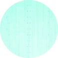 thumbnail image 1 of Ahgly Company Machine Washable Indoor Round Solid Turquoise Blue Modern Area Rugs, 7' Round, 1 of 4
