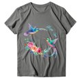 thumbnail image 3 of SMihono Hauts pour Femmes Été Chic Décontracté Femmes Décontracté Impression de Lettres Manches Courtes Col Rond T-Shirt Ample Blouse Hauts T-Shirt Oversize pour Femmes, 3 of 5