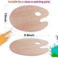 thumbnail image 3 of Paleta de madera para pintar, paquete de 2, paleta para pintar al óleo, paleta ovalada de madera para pintar con orificio para el pulgar para pintura acrílica, acuarela, al óleo, manualidades y manua, 3 of 5