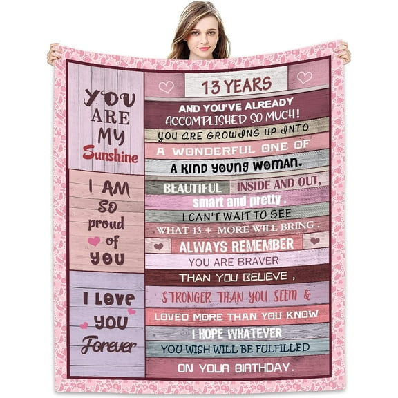 Sweet 13th Birthday Gifts for Girls Blanket 50"x60", Sweet 13 Gifts for Girls - Best 13th Birthday Gift Ideas - Funny Gift for 13-Year-Old Girl - 13th Bday Party Decorations for Women Blankets
